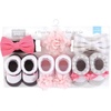 image:imageHudson Baby Unisex Baby Headband and Socks SetPink Charcoal