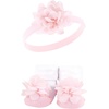 image:imageHudson Baby Unisex Baby Headband and Socks SetPink Charcoal