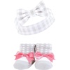 image:imageHudson Baby Unisex Baby Headband and Socks SetPink Charcoal