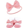 image:imageHudson Baby Unisex Baby Headband and Socks SetPink Floral Chambray