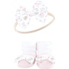 image:imageHudson Baby Unisex Baby Headband and Socks SetPink Floral Chambray