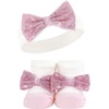 image:imageHudson Baby Unisex Baby Headband and Socks SetPink Gray