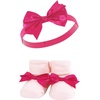 image:imageHudson Baby Unisex Baby Headband and Socks SetPink Gray Flower