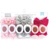 image:imageHudson Baby Unisex Baby Headband and Socks SetPink Gray Flower