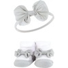 image:imageHudson Baby Unisex Baby Headband and Socks SetPink Gray Flower