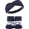 image:imageHudson Baby Unisex Baby Headband and Socks SetPink Navy 10piece