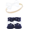 image:imageHudson Baby Unisex Baby Headband and Socks SetRed Navy Flower