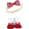 image:imageHudson Baby Unisex Baby Headband and Socks SetRed Navy Flower