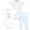 image:imageHudson Baby Unisex Baby Cotton Bodysuit and Pant Set Sage Floral Wreath 36 MonthsBlue