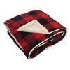 image:imageHudson Home Collection Men and Women Mink Blanket with Sherpa Back Buffalo Plaid Sherpa 50X60 In Throw