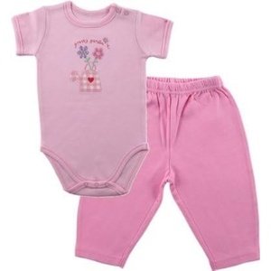 image:imageHudson Baby Organic Bodysuit amp Pant Set Pink 36 months