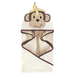 image:imageHudson Baby Unisex Baby Cotton Animal Face Hooded Towel Brown Bear 2Pack One SizeBanana Monkey