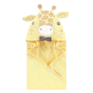 image:imageHudson Baby Unisex Baby Cotton Animal Face Hooded Towel Brown Bear 2Pack One SizeBowtie Giraffe