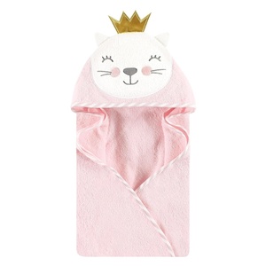 image:imageHudson Baby Unisex Baby Cotton Animal Face Hooded Towel Brown Bear 2Pack One SizeCat Princess
