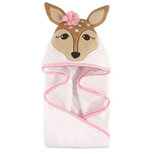 image:imageHudson Baby Unisex Baby Cotton Animal Face Hooded Towel Brown Bear 2Pack One SizeFawn