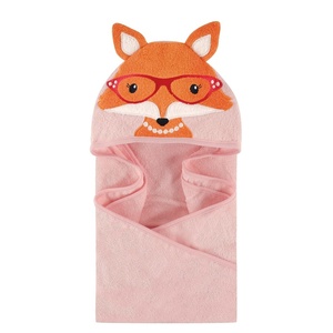 image:imageHudson Baby Unisex Baby Cotton Animal Face Hooded Towel Brown Bear 2Pack One SizeFoxy