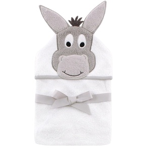 image:imageHudson Baby Unisex Baby Cotton Animal Face Hooded Towel Brown Bear 2Pack One SizeHappy Donkey