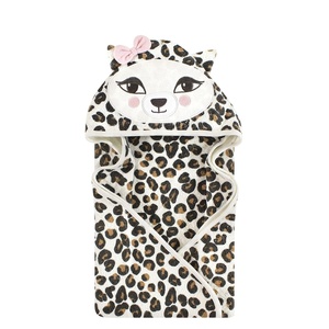 image:imageHudson Baby Unisex Baby Cotton Animal Face Hooded Towel Brown Bear 2Pack One SizeLeopard 2piece