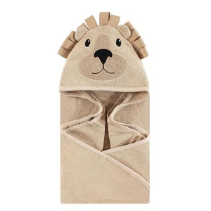 image:imageHudson Baby Unisex Baby Cotton Animal Face Hooded Towel Brown Bear 2Pack One SizeLion
