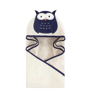image:imageHudson Baby Unisex Baby Cotton Animal Face Hooded Towel Brown Bear 2Pack One SizeNavy Owl