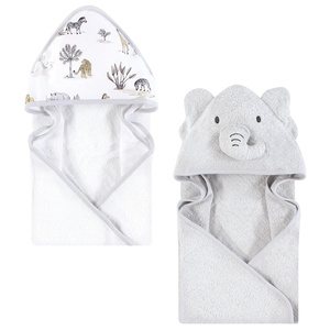 image:imageHudson Baby Unisex Baby Cotton Animal Face Hooded Towel Brown Bear 2Pack One SizeNeutral Safari World