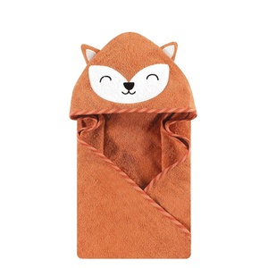 image:imageHudson Baby Unisex Baby Cotton Animal Face Hooded Towel Brown Bear 2Pack One SizeOrange Fox