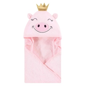 image:imageHudson Baby Unisex Baby Cotton Animal Face Hooded Towel Brown Bear 2Pack One SizePig