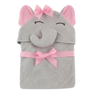 image:imageHudson Baby Unisex Baby Cotton Animal Face Hooded Towel Brown Bear 2Pack One SizePretty Elephant