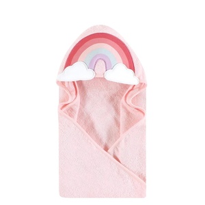 image:imageHudson Baby Unisex Baby Cotton Animal Face Hooded Towel Brown Bear 2Pack One SizeRainbow