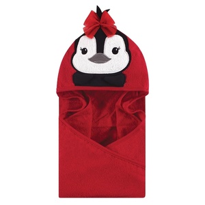 image:imageHudson Baby Unisex Baby Cotton Animal Face Hooded Towel Brown Bear 2Pack One SizeRed Penguin