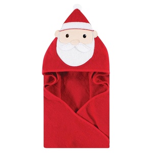 image:imageHudson Baby Unisex Baby Cotton Animal Face Hooded Towel Brown Bear 2Pack One SizeSanta