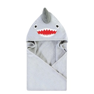 image:imageHudson Baby Unisex Baby Cotton Animal Face Hooded Towel Brown Bear 2Pack One SizeShark