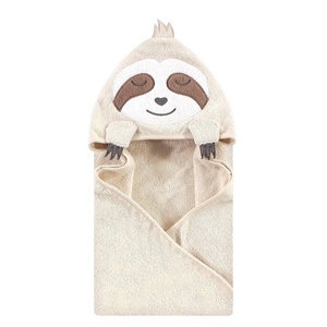image:imageHudson Baby Unisex Baby Cotton Animal Face Hooded Towel Brown Bear 2Pack One SizeSloth