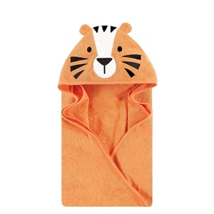 image:imageHudson Baby Unisex Baby Cotton Animal Face Hooded Towel Brown Bear 2Pack One SizeTiger