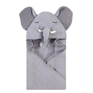 image:imageHudson Baby Unisex Baby Cotton Animal Face Hooded Towel Brown Bear 2Pack One SizeTusks Elephant