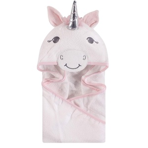 image:imageHudson Baby Unisex Baby Cotton Animal Face Hooded Towel Brown Bear 2Pack One SizeWhite Unicorn