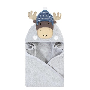 image:imageHudson Baby Unisex Baby Cotton Animal Face Hooded Towel Brown Bear 2Pack One SizeWinter Moose