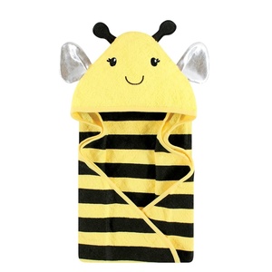 image:imageHudson Baby Unisex Baby Cotton Animal Face Hooded Towel Brown Bear 2Pack One SizeYellow Bee