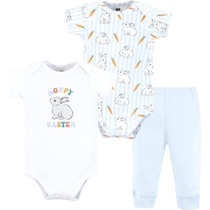 image:imageHudson Baby Unisex Baby Cotton Bodysuit and Pant Set Sage Floral Wreath 36 MonthsBlue