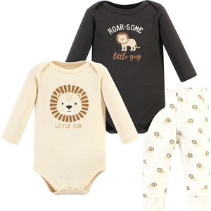 image:imageHudson Baby Unisex Baby Cotton Bodysuit and Pant Set Sage Floral Wreath 36 MonthsBrave Lion Long Sleeve