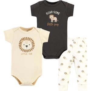 image:imageHudson Baby Unisex Baby Cotton Bodysuit and Pant Set Sage Floral Wreath 36 MonthsBrave Lion Short Sleeve