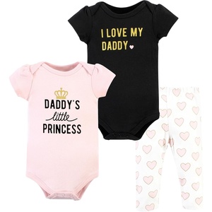 image:imageHudson Baby Unisex Baby Cotton Bodysuit and Pant Set Sage Floral Wreath 36 MonthsDaddys Little Princess Short Sleeve