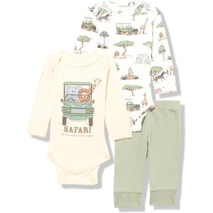 image:imageHudson Baby Unisex Baby Cotton Bodysuit and Pant Set Sage Floral Wreath 36 MonthsGoing on Safari Long Sleeve