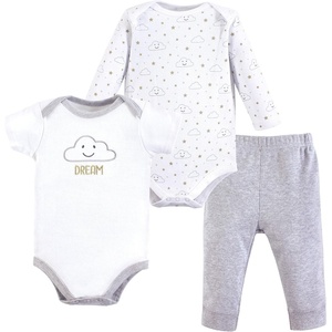 image:imageHudson Baby Unisex Baby Cotton Bodysuit and Pant Set Sage Floral Wreath 36 MonthsGray Clouds