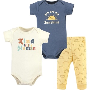 image:imageHudson Baby Unisex Baby Cotton Bodysuit and Pant Set Sage Floral Wreath 36 MonthsKind Human Short Sleeve