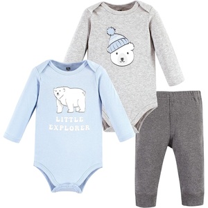 image:imageHudson Baby Unisex Baby Cotton Bodysuit and Pant Set Sage Floral Wreath 36 MonthsPolar Bear Explorer