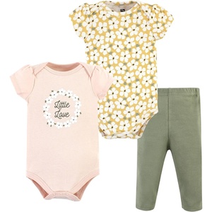 image:imageHudson Baby Unisex Baby Cotton Bodysuit and Pant Set Sage Floral Wreath 36 MonthsSage Floral Wreath