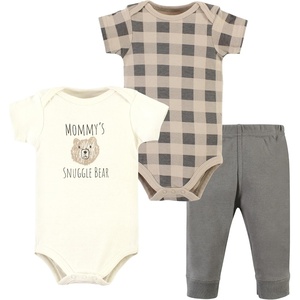 image:imageHudson Baby Unisex Baby Cotton Bodysuit and Pant Set Sage Floral Wreath 36 MonthsSnuggle Bear Short Sleeve