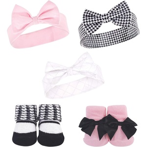 image:imageHudson Baby Unisex Baby Headband and Socks SetHoundstooth