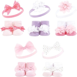 image:imageHudson Baby Unisex Baby Headband and Socks SetPink Lilac